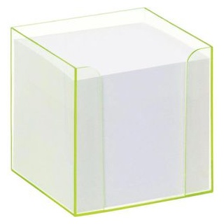 Folia Zettelbox 99074, transparent grün, gefüllt mit 800 Notizzetteln, Kunststoff