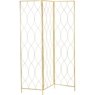 RAUMTEILER Lounge | 170x120cm, Metall, Gold | Paravent, moderner Raumtrenner, freistehend