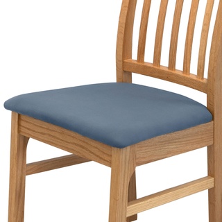 FANSU Stuhlbezug Sitzfläche 1 2 4 6er Set, Stretch Esszimmerstuhl Sitzbezüge Feste Farbe Stuhl Sitzbezüge Keine Rückenlehne Waschbar für Restaurant Bürostühle Bar (Blau,1 Stück)
