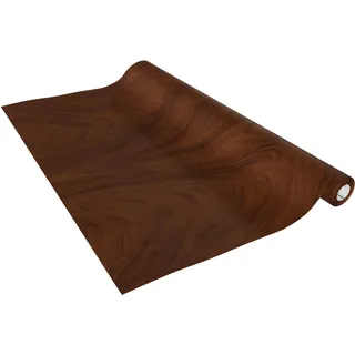 Venilia Möbelfolie selbstklebend, Walnuss Dunkel Holzoptik, 45 cm x 2 m, Deco Standard, PVC, langlebig, einfache Entfernung, hitzebeständig, reißfest, 55568