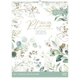 Familienplaner Xxl 2025 Wand-Kalender 7-Spaltig 12 Monate [Blattgold]