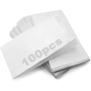 RUBY 100stk Weiße Papiertüten Klein - 8x15cm Mini Papiertüten Butterbrottüten, Kraftpapier Tüten, für DIY Papiertüten Adventskalender, Geschenktüten Papier, Verpackungstüten