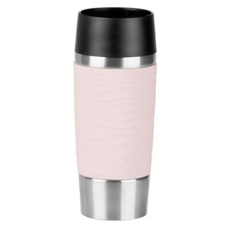 Emsa Isolierbecher Travel Mug Waves N2010600 360ml, hält 4h warm, Edelstahl doppelwandig, puder-rosa