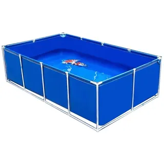 Großer gerahmter rechteckiger Swimmingpool, oberirdischer Stahlrahmen, Outdoor-Gartenpool für Familien & Kinder, Kapazität, einfache Montage, robuster Metallrahmen, inklusive Reparaturflicken