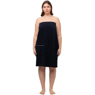 Ulla Popken Damen große Größen Übergrößen Plus Size Frottee-Kilt, Klettverschluss, Rücken-Bündchen Nachtblau 42-48 816506130-1+ - Einheitsgröße