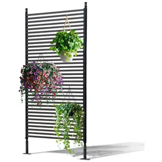 Gartenwelt Riegelsberger Gartenzaun Lamellenzaun braun Sichtschutz Pflanzenunterstützung für Terrasse