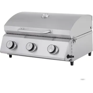 Tarrington House 3-Brenner Tisch-Gasgrill Cathan, Grillfläche 32 x 52 cm, Edelstahl, silber