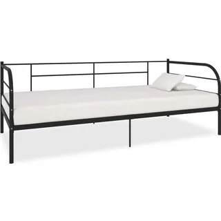 The Living Store Tagesbett-Rahmen Schwarz Metall 90×200 cm - Schwarz