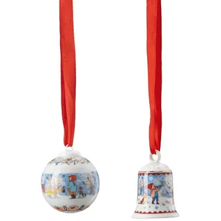 Hutschenreuther Weihnachtskugel Miniset Glockenball Weihnachtsabend - 727412 - von Renata - Weiß