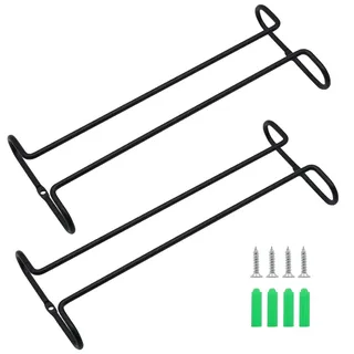 FANGZ 2 Stück Weinglas Schiene Stemware Gläserhalter, Hängender Weinglashalter, Weinglas Rack,Eisen Stielgläser Halter Unter Schrank,für Bar Küche Weinschrank Weinglas Aufbewahrungssammlung Schwarz
