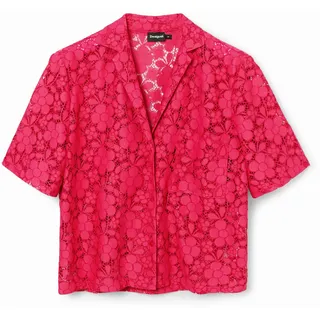 Desigual, Kurzes Hawaiihemd Spitze, Polyester, Rot, XS, RED, XS