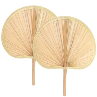 PACKOVE Handgewebter Bananenblatt Handfächer Sommerlicher Bananenblattfächer Natürliche Bambusfächer Handgefertigter Handventilator Für Sommer, Strand, Drinnen Und Draußen