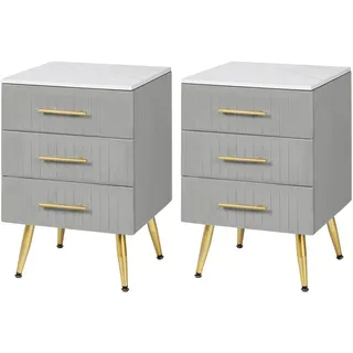 Woltu Nachtschrank 2er Set 40,5 x 41 x 60 cm Grau