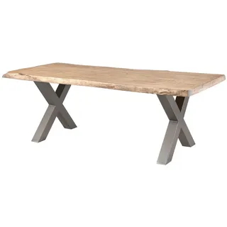 MASSIVMOEBEL24.DE Baumtisch Mango 180 x 77 x 90 cm beige lackiert
