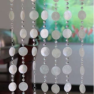 YINWUJIA 1 m * 10 Streifen Natürlicher Muschelvorhang Transparente Glasperlen Vorhang Innenraum Raumdekoration Hängende Verzierungen Schnurvorhänge für Türen