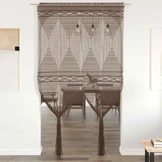 vidaXL Makramee Vorhang Taupe 140x240 Cm Baumwolle Vidaxl