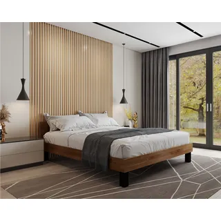 BlackWood »Buona Vita II« Wildeiche Massivholzbett 100x220 cm / Wildeiche natur