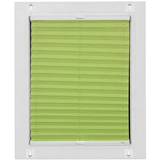 sunlines Plissee Start-up Style Crush, blickdicht, ohne Bohren, verspannt, Haftfix, geklebt mit Gelenkklebeplatte grün 50 cm x 105 cm