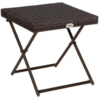 Klappbarer Beistelltisch Aus Polyrattan, Auch Als Couchtisch, Tabletttisch, Balkontisch, Gartentisch, Sofatisch, Teetisch Oder Gartenmöbel Geeignet. Rattantisch Für Garten, Terrasse Und Balkon, 40 X 4