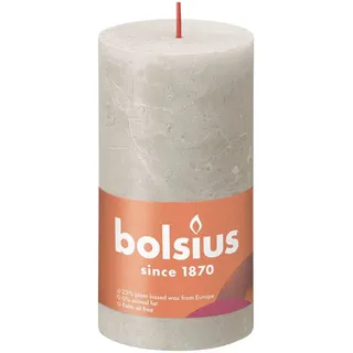 Bolsius  Rustik Stumpenkerze 10 x 5 cm sandgrau