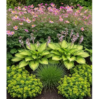 BALDUR Garten 9er Staudenbeet 'Schattengarten', Pflanzen im 9x9 cm-Topf, lange Blütezeit & attraktiver Blattschmuck, schattenliebende Stauden, anspruchslos und pflegeleicht, mehrjährig, winterhart