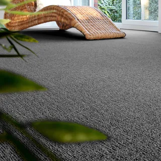 ANDIAMO Teppichboden "Feinschlinge Rambo" Teppiche meliert, Breite 400 cm oder 500 cm, strapazierfähig & pflegeleicht Gr. B/L: 500 cm x 200 cm, 4,5 mm, 1 St., grau (anthrazit) Teppichboden