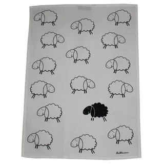 Triolino Halbleinen Geschirrtuch Küchentuch Trockentuch Schwarzes Schaf Format 50 cm x 70 cm