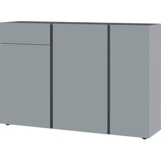GERMANIA Sideboard Mesa, Breite 152 cm mit Glasfronten grau|silberfarben