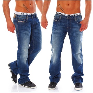 Diesel Bootcut-Jeans Diesel Herren Jeans Zatiny 008XR Dezenter Used-Look, Straight-Fit, Basic blau 28
