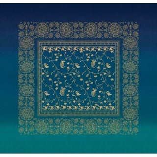 Bassetti Brenta Tischdecke aus 100% Baumwolle, Panama-Gewebe in der Farbe Blau B1, Maße: 170x170 cm - 9326081