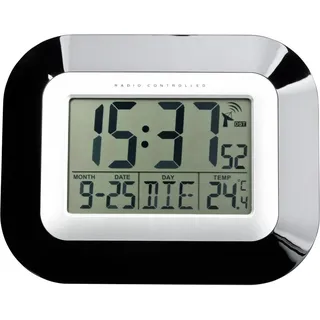 TFA Funk-Wanduhr 60.4503 schwarz/silber