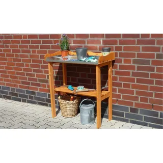 Garten Arbeitstisch Wedel Honigbraun 100 x 60 x 48 cm - aus Kiefer - Gärtnertisch für Garten - Pflanztisch mit Arbeitsfläche - Pflanzbank für Balkon