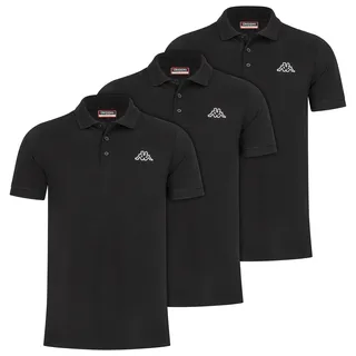Kappa Herren Polo VELEOT 3 Polo Shirt 3er-Pack s/s 707408-19-4006 XXL - Caviar - XXL