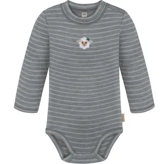 normani Outdoor Sports Baby Merino Langarmbody Tuai in Grau gestreift | Gr.: 74