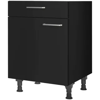 Nobilia Unterschrank Touch 60 x 58,3 x 87 cm Schwarz
