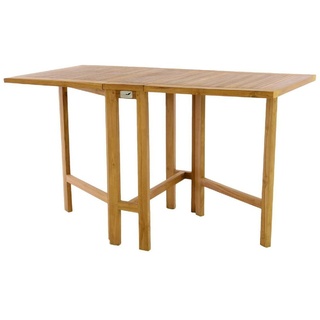 VCM Balkontisch Gartentisch Tisch Klapptisch Holz Teak behandelt 130x65cm Braun