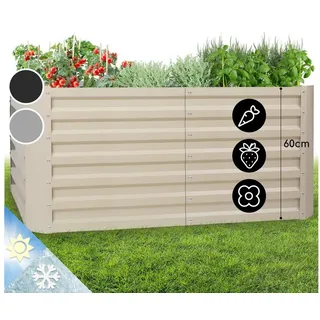 blumfeldt Hochbeet High Grow Straight, Hochbeet Metall Balkon Pflanzkasten Pflanzkübel Blumenkasten