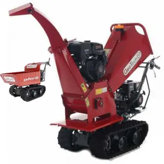 GeoTech Pro BMS155 LE - Häcksler mit Raupenantrieb und Motorschubkarre  - Motor 6,5/15 PS - Dumper