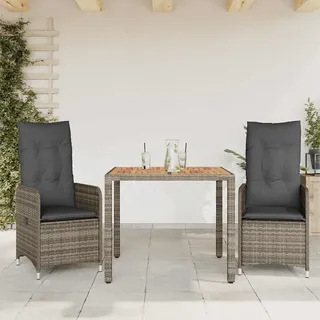 vidaXL Garten-Bistro-Set 3-tlg. Grau