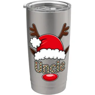 Rentier Weihnachtsmannmütze Onkel Weihnachten Familie Matching Doppelwandiger Edelstahl-Thermobecher