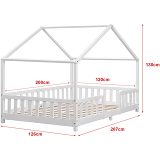 [en.casa] Kinderbett Treviolo 120x200 cm Weiß