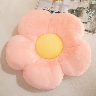 Blumenboden Cute Flower Shaped Cushion Plüsch-Dekor Tatami Blumenförmiges Sitzkissen Stuhlkissen Sofakissen Zierkissen (35 x 35 cm, Rosa)