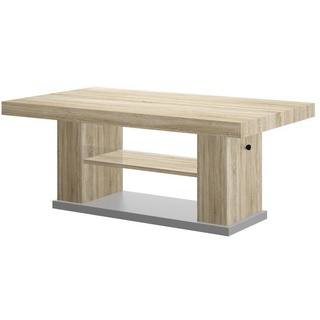 designimpex Couchtisch Design HN-777 Sonoma Eiche - Grau höhenverstellbar ausziehbar Tisch beige