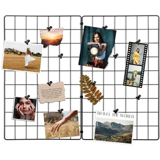 Vilde Fotogitter Wand 2er Set 58 x 36 cm Mit 12 Klammern Erweiterbar bis