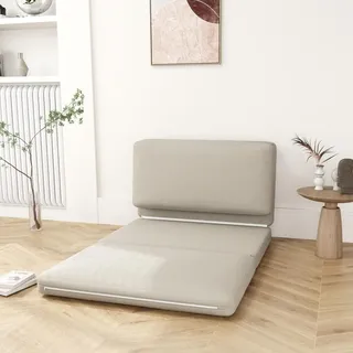 Homcom Bodensessel 3-in-1 Samt 120 x 10 x 275 cm Beige gepolstert