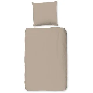 Muller Textil Flanell Uni Beige 135 x 200 cm + 2 x 80 x 80 cm