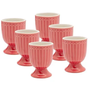 Greengate Geschirr-Set Alice Eierbecher coral 6,5 cm Set6, Steinzeug rot