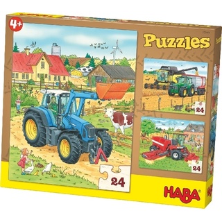 HABA - 3 Puzzle –  Traktor & Co. 3X24-teilig