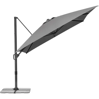 Schneider Ampelschirm TAVO 400 x 300 cm, Anthrazit, 360° drehbar, neigbar, Air-vent, Polyester 200 g/m2, Schutzhülle & Plattenständer