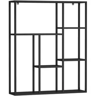[en.casa] Wandregal Jämijärvi 90 x 75 x 18 cm Schwarz